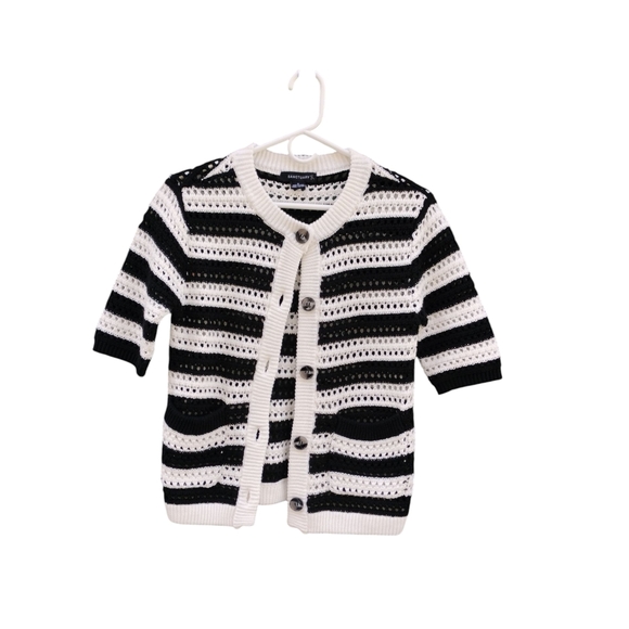 Sanctuary Sweaters - Sanctuary Black and White Striped Cardigan Size S